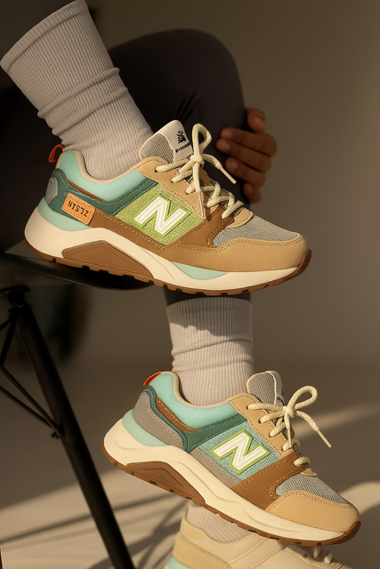 Кроссовки женские new balance коричневые с голубым, 38 К-252-5. К-252-5, 38 фото