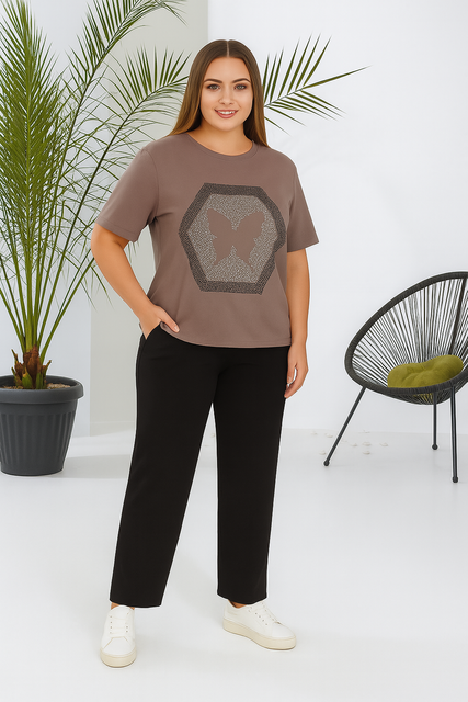 Женский костюм двойка 2089 какао, XL 2089 какао, XL фото