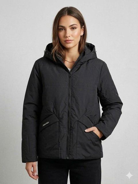 Демисезонная женская куртка на весну В 3059 черная, XL В 3059 чорна, XL фото