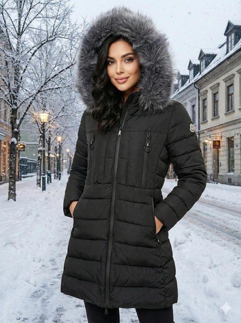Женская зимняя куртка 8821 черная, 38 8821 чорна, 38 фото