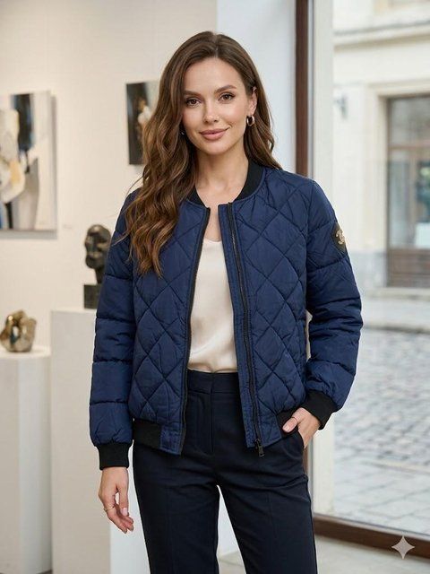 Демисезонная куртка на весну L 319 темно-синяя уценка, 42 L 319 темно-синя уцінка, 42 фото