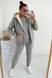 Спортивний костюм жіночий на хутрі з худі та штанами+жилет світло-сірий, 54 150 150 св сірий, 54 фото
