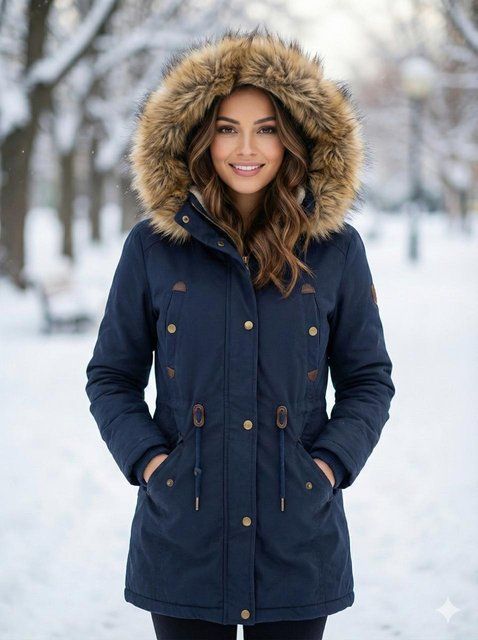 Женская зимняя куртка 18-62 темно-синяя уценка, 42 18-62 темно-синя уцінка, 42 фото