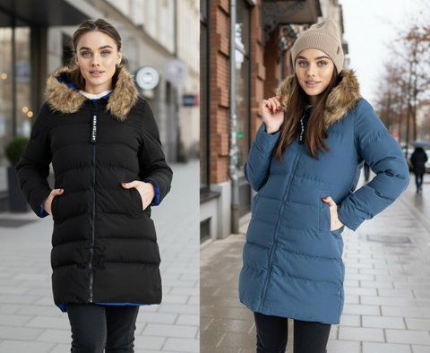 Куртка женская двухсторонняя на синтепоне синяя, 3XL 818 818 джинс, 3XL фото