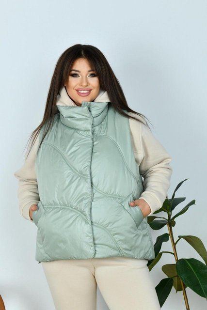Жіноча батальна безрукавка 0203 фісташка, XL 0203 фісташка, 4XL фото