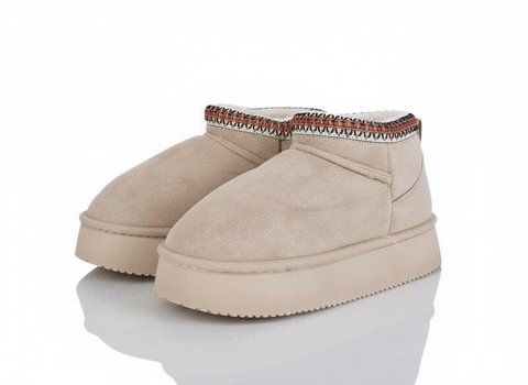 Угги зимние женские на платформе короткие бежевые 19 В, 40-41 19 В, 38-39 фото