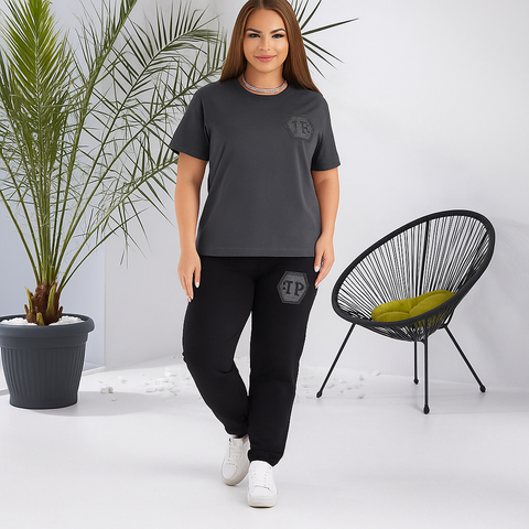 Женский костюм двойка 2087 графит, XL 2087 графіт, XL фото