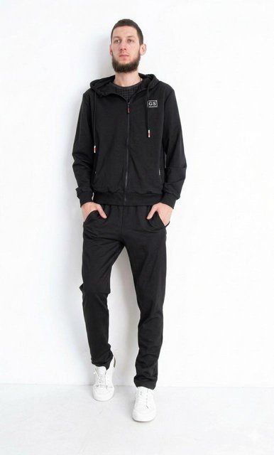 Спортивный костюм мужской двойка с кофтой на замке 5205 черный, XL 5205 чорний, XL фото