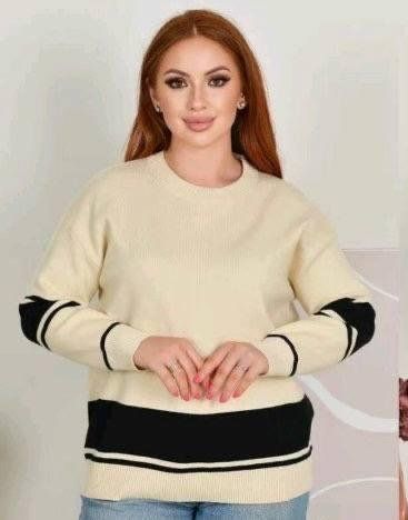 Жіноча кофта стильна вільна 126 молочна, 2XL-3XL 126 молочна, 2XL-3XL фото