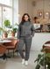 Женский классический костюм в клетку брюки+свитшот на замке 2344, 50 2344, 50 фото