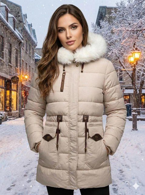 Женская зимняя куртка 15011 бежевая, 48 15011 беж, 48 фото